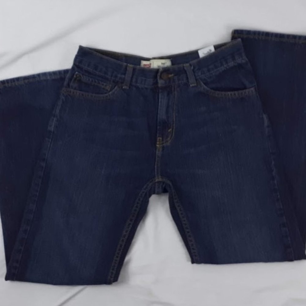 Levi's 505 Boys Size 18 Regular Dark Wash Straight Leg Jeans